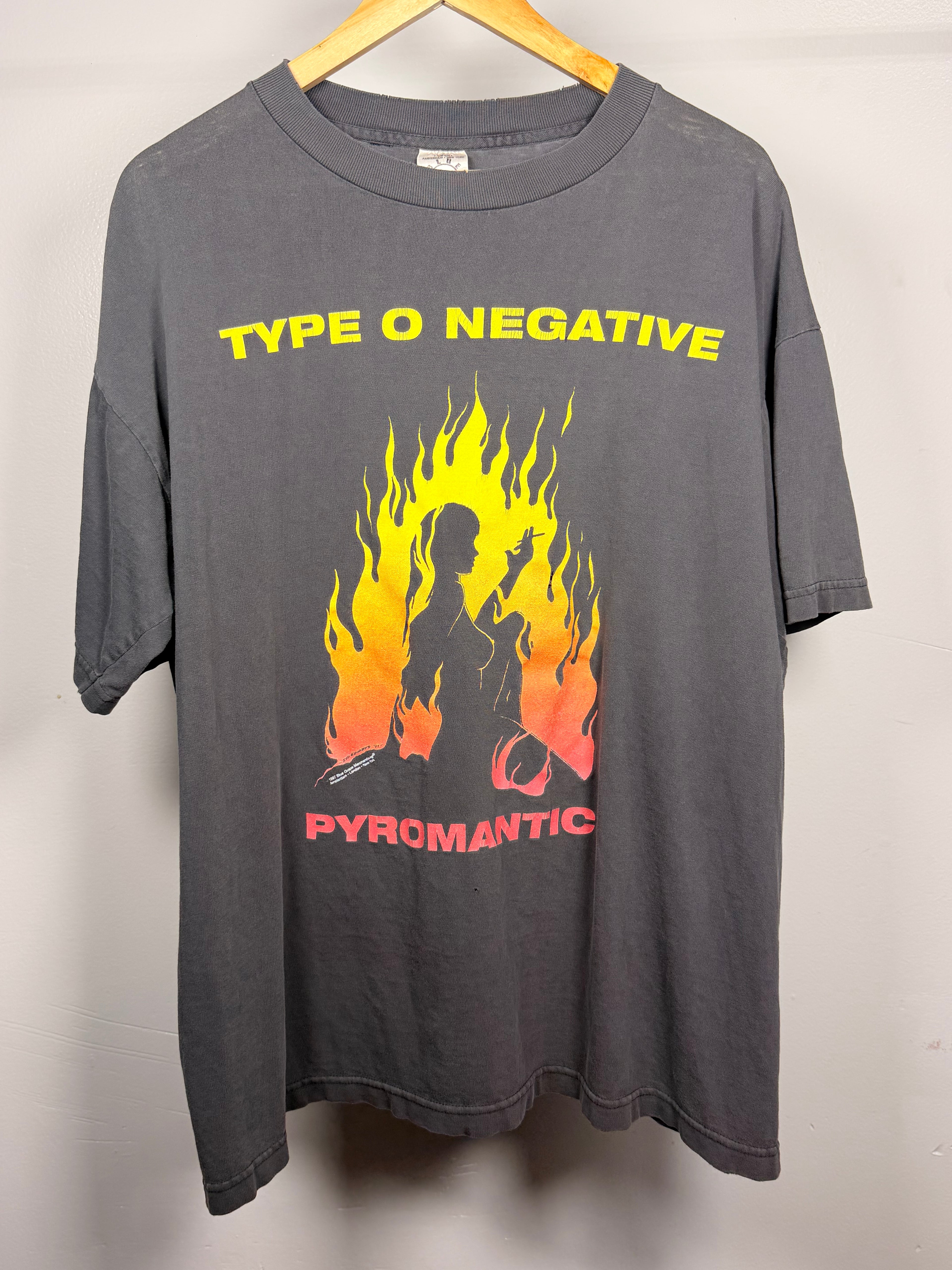 Vintage Faded & Thrashed Type-O Negative Pyromantic T-Shirt