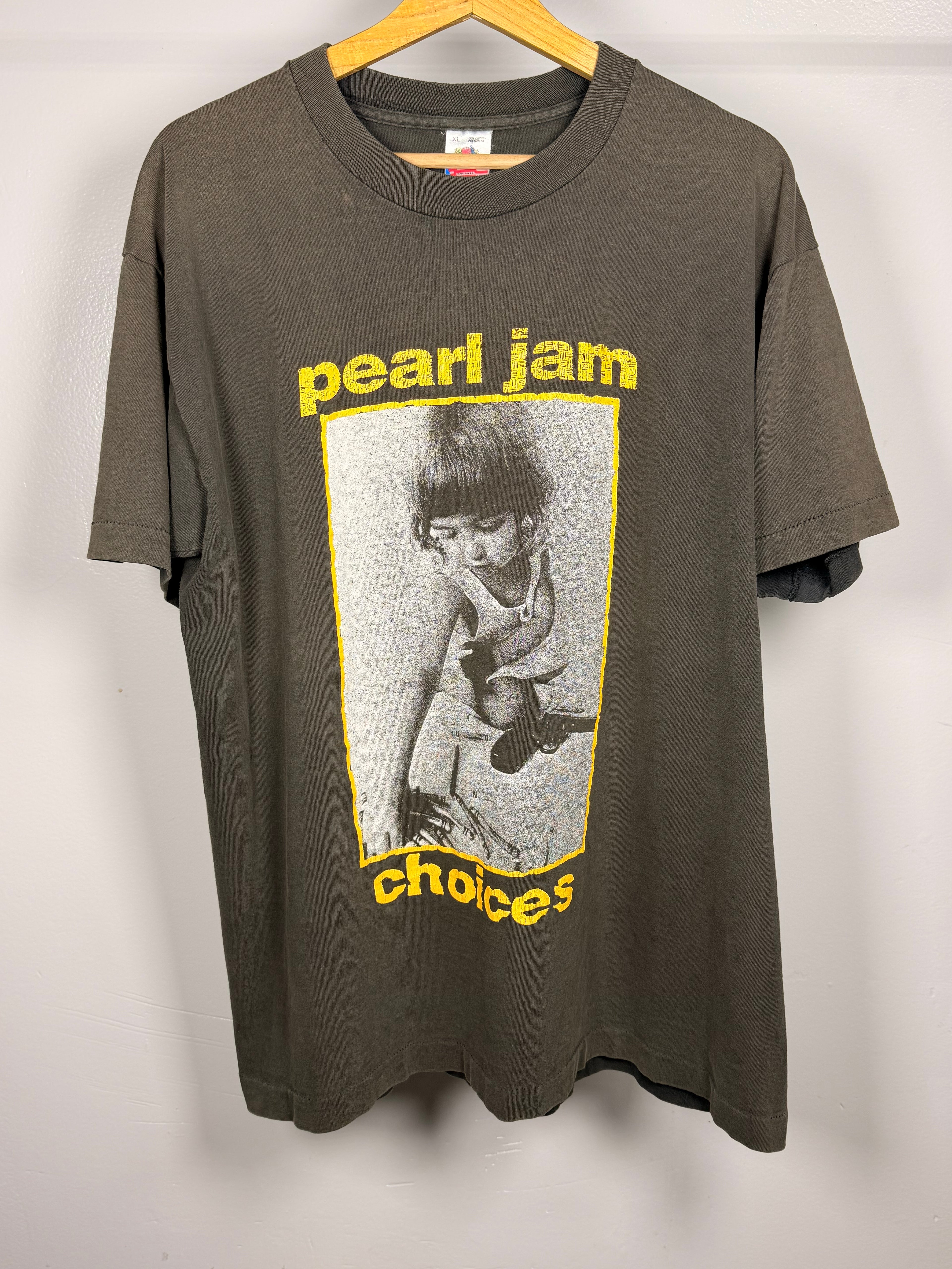 Vintage Faded & Thrashed Pearl Jam Choices Lalapalooza Variant T-Shirt