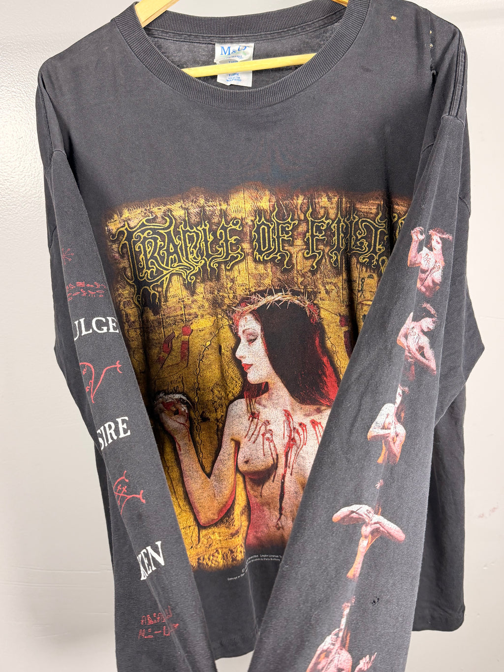 Vintage 90's Cradle of Filth Praise The Whore Faded & Thrashed Long Sleeve