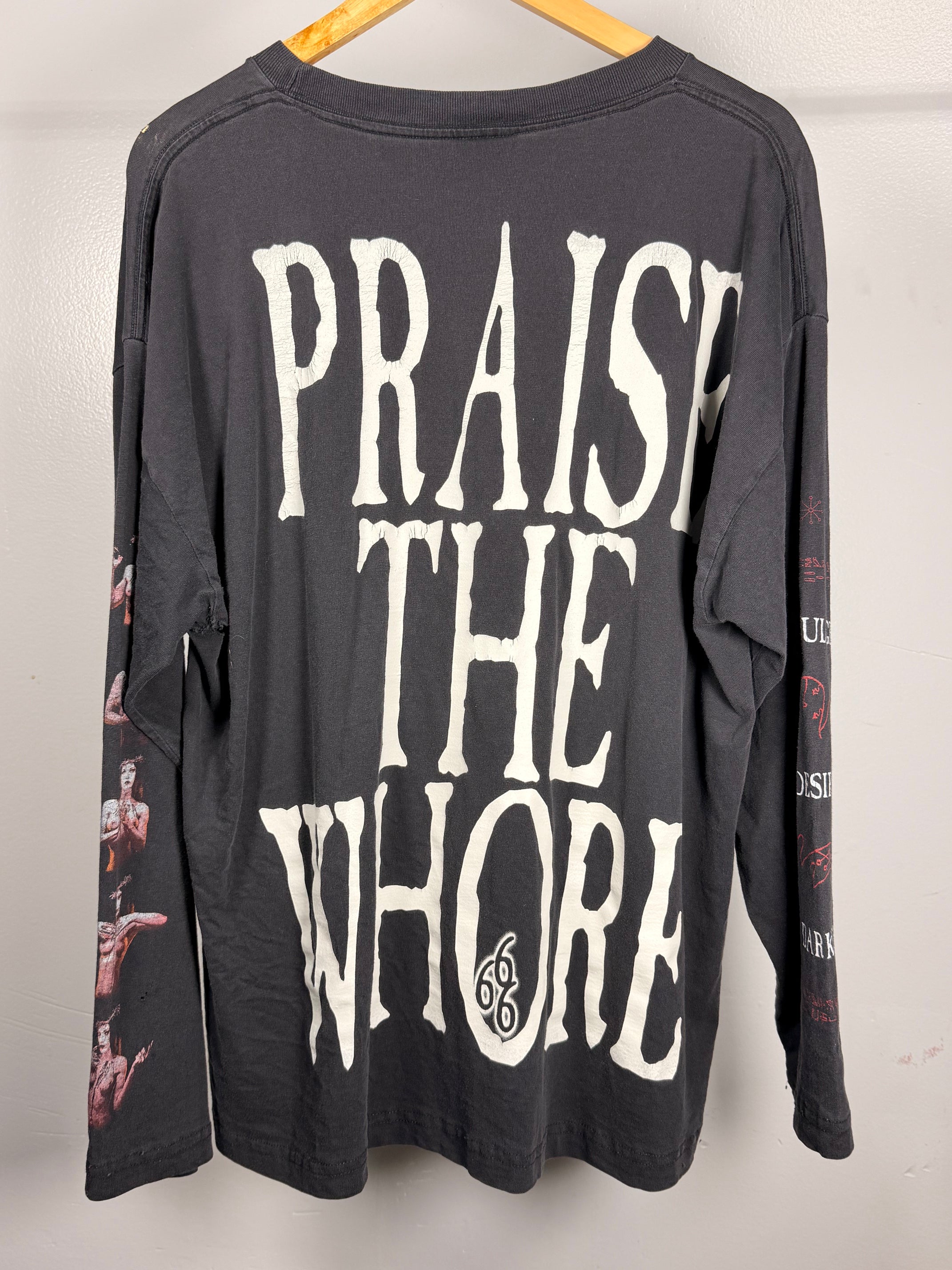 Vintage 90's Cradle of Filth Praise The Whore Faded & Thrashed Long Sleeve