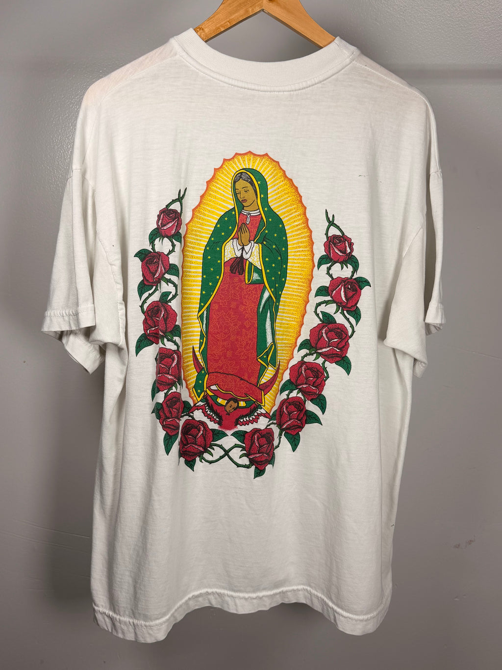 Vintage 90's Paper Thin Virgin Mary T-Shirt