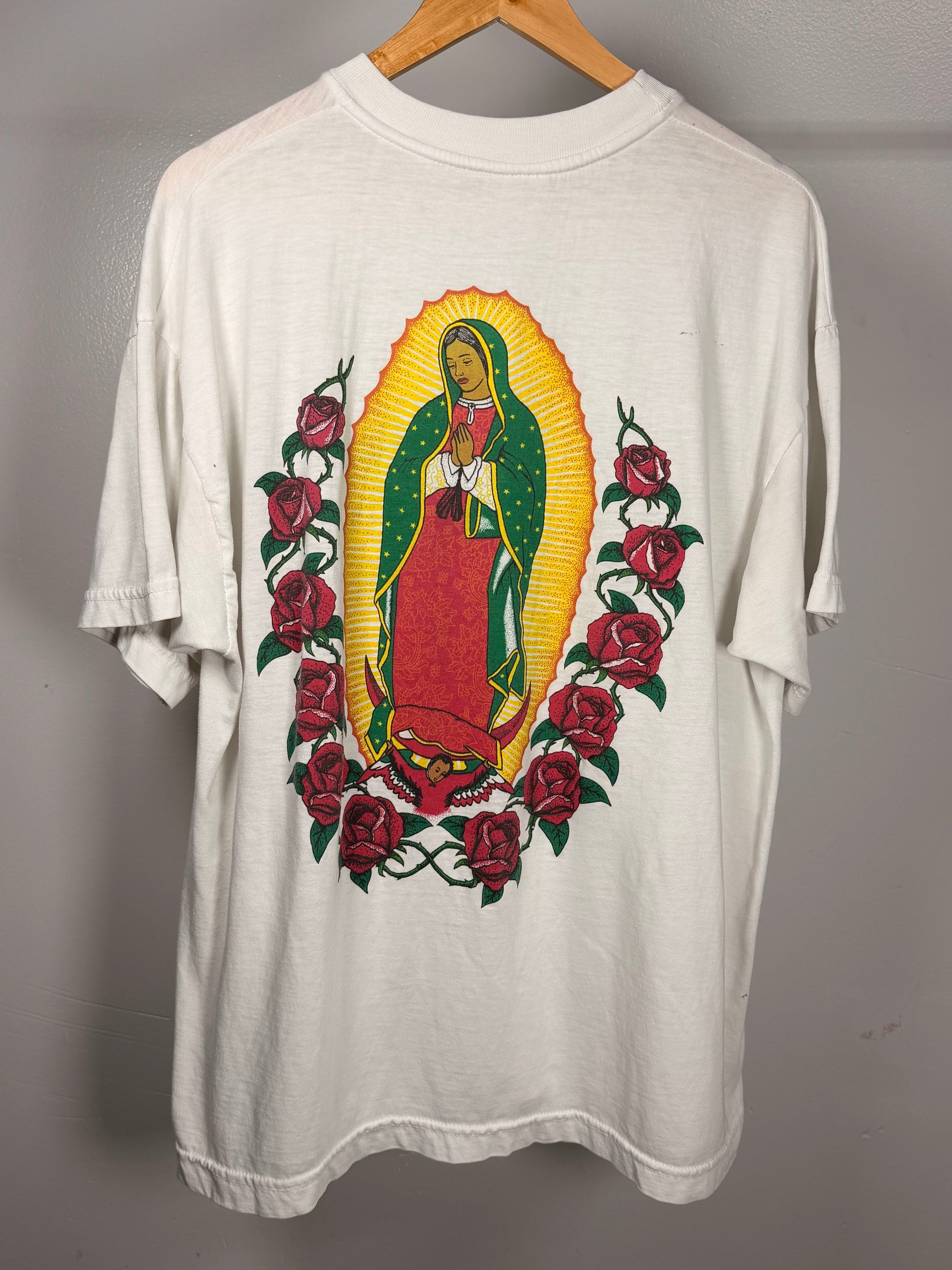 Vintage 90's Paper Thin Virgin Mary T-Shirt