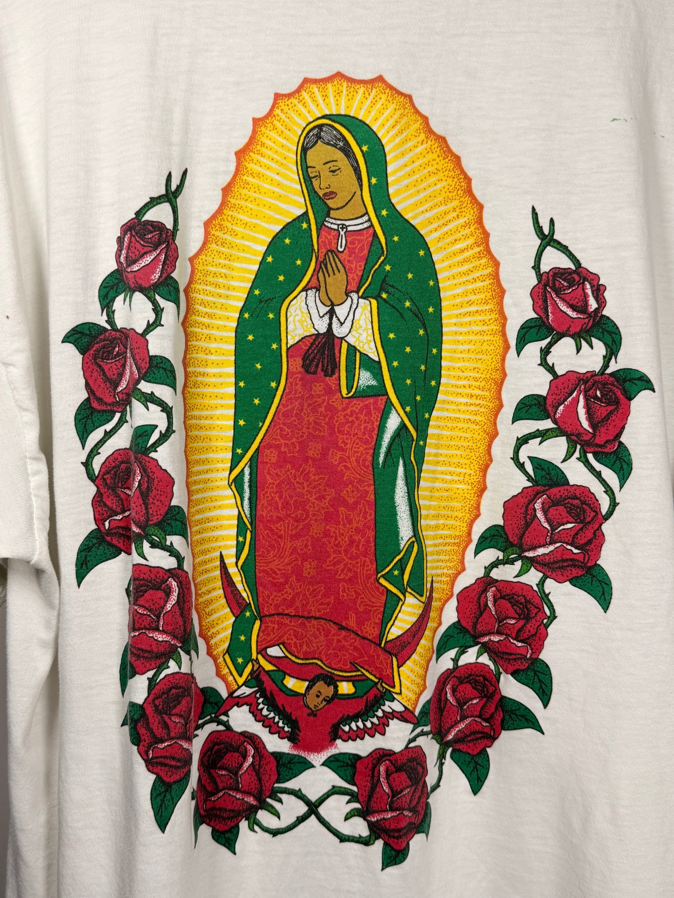 Vintage 90's Paper Thin Virgin Mary T-Shirt