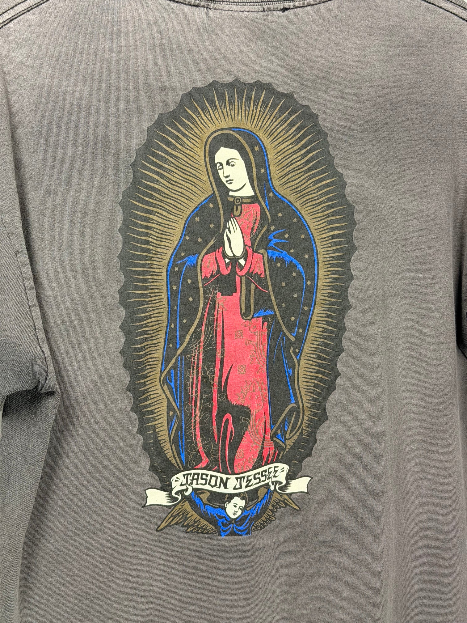 Y2k Virgin Mary Faded & Thrashed T-Shirt