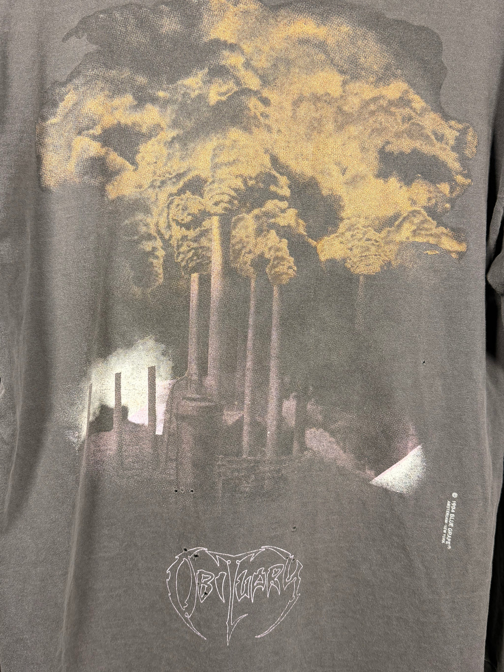 Vintage 90's Obituary World Demise Faded & Thrashed Long Sleeve