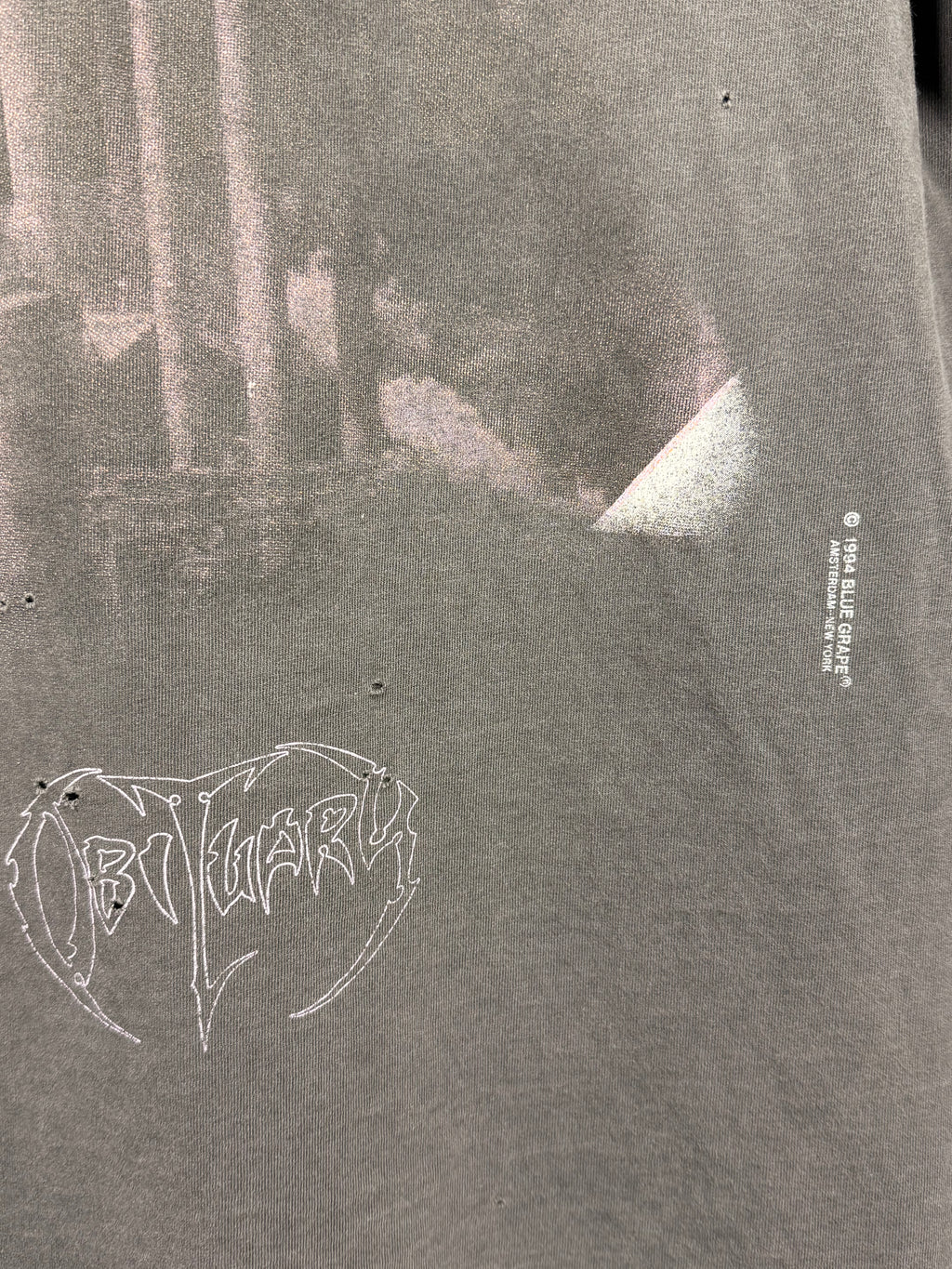Vintage 90's Obituary World Demise Faded & Thrashed Long Sleeve