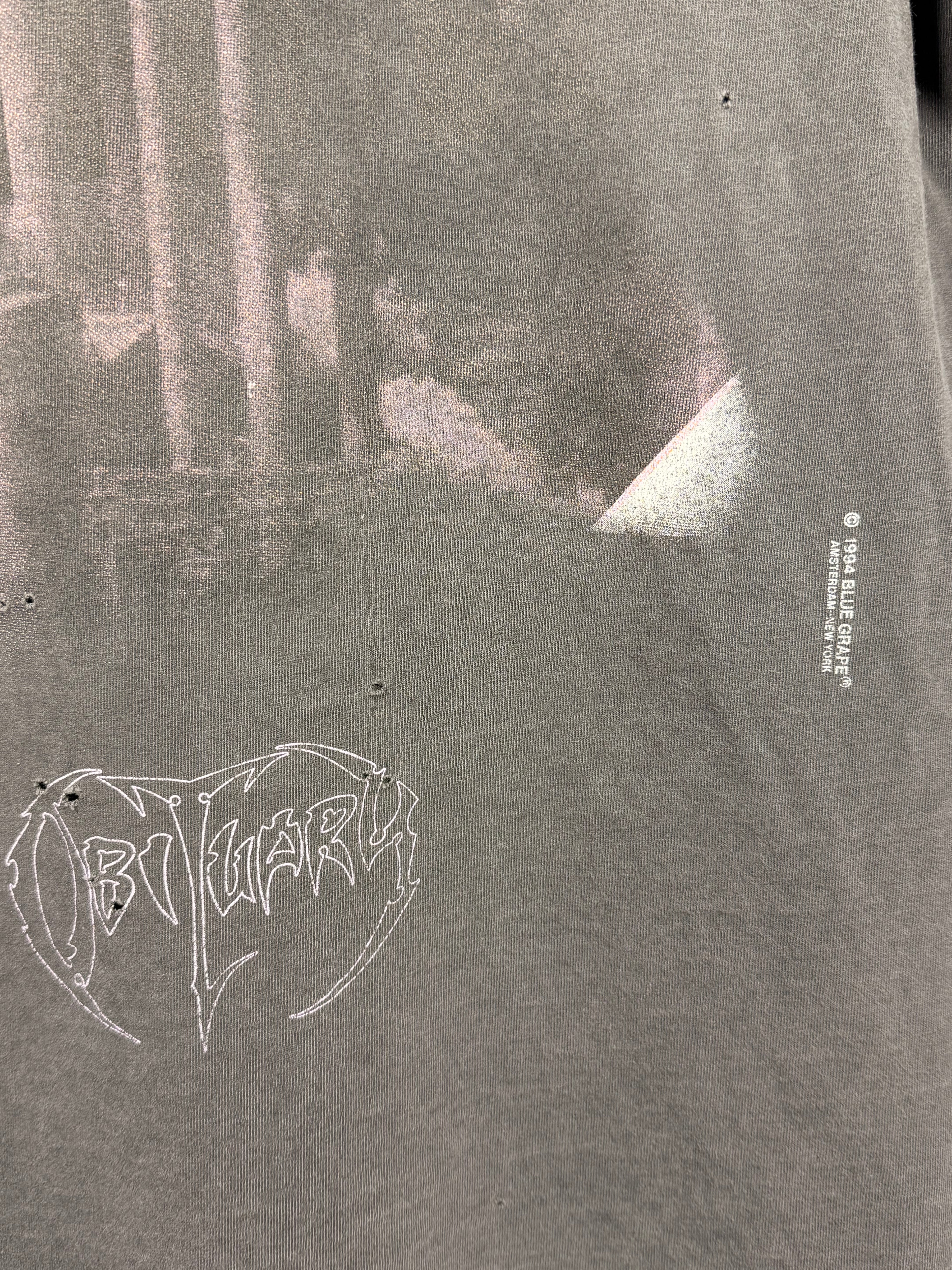 Vintage 90's Obituary World Demise Faded & Thrashed Long Sleeve