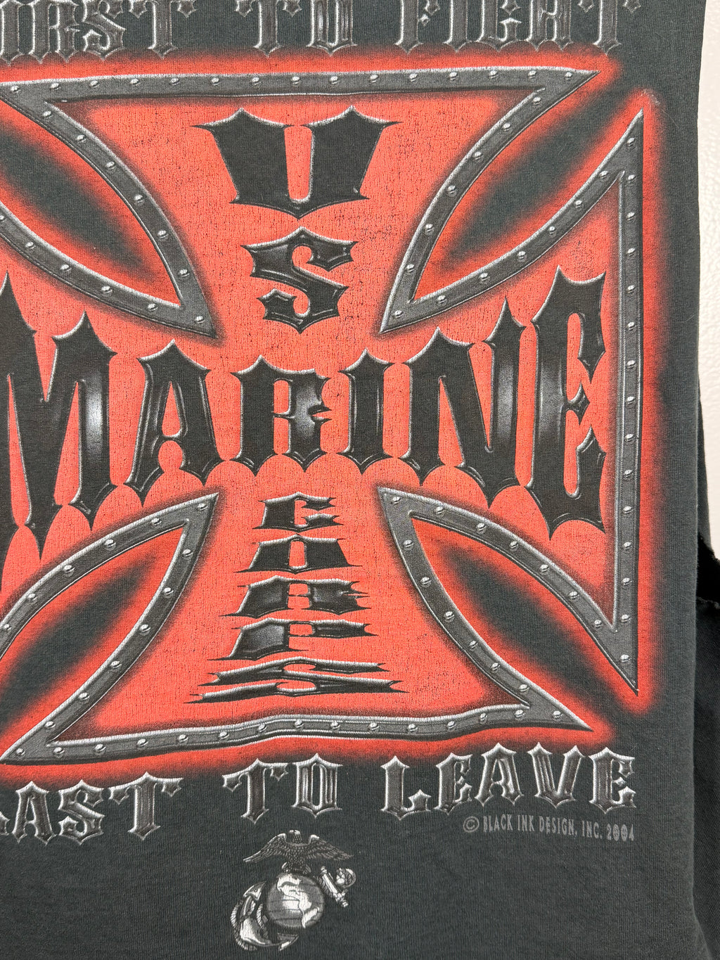 Thrashed & Cropped US Marines Choppers Muscle Tank