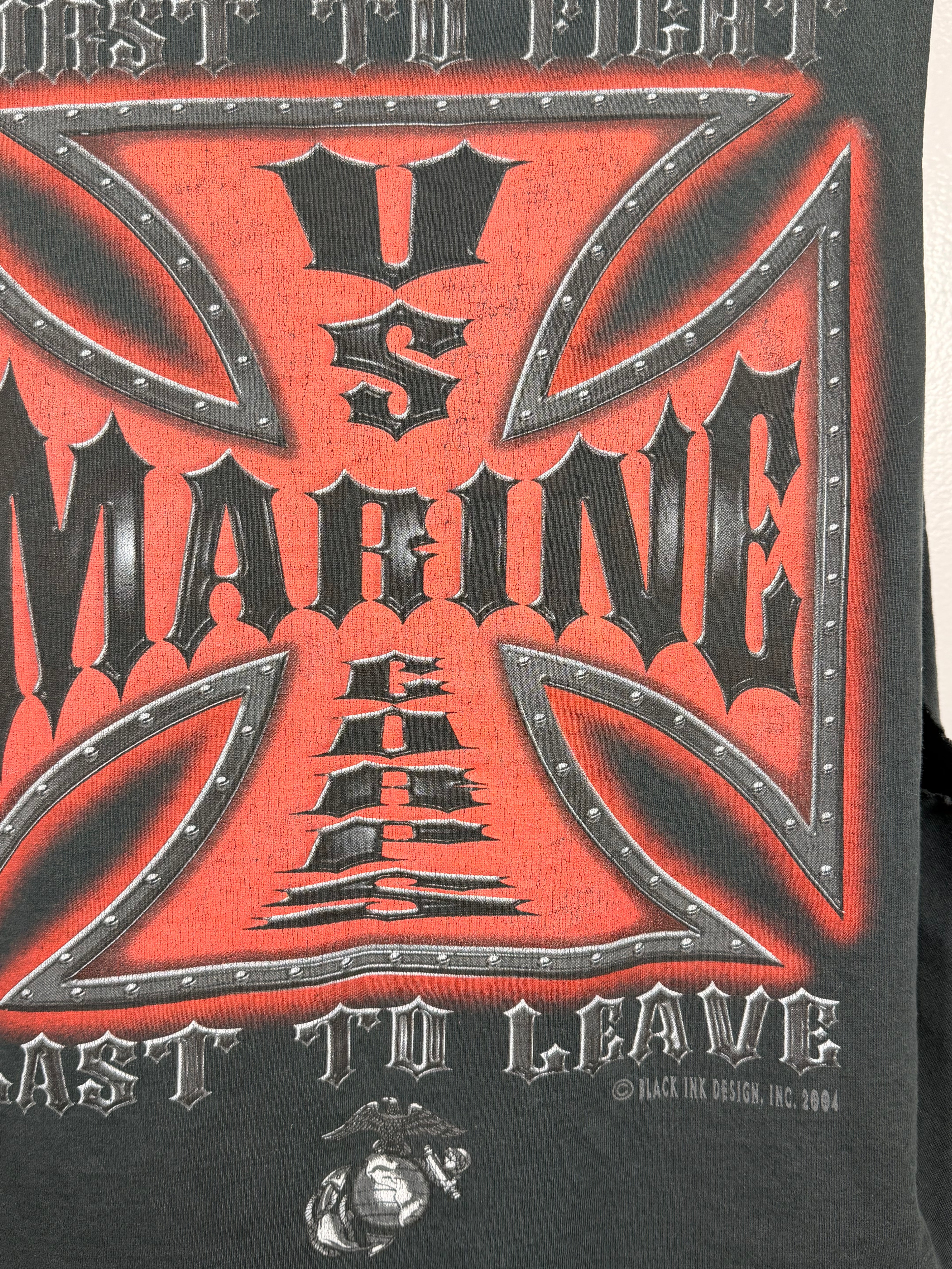 Thrashed & Cropped US Marines Choppers Muscle Tank
