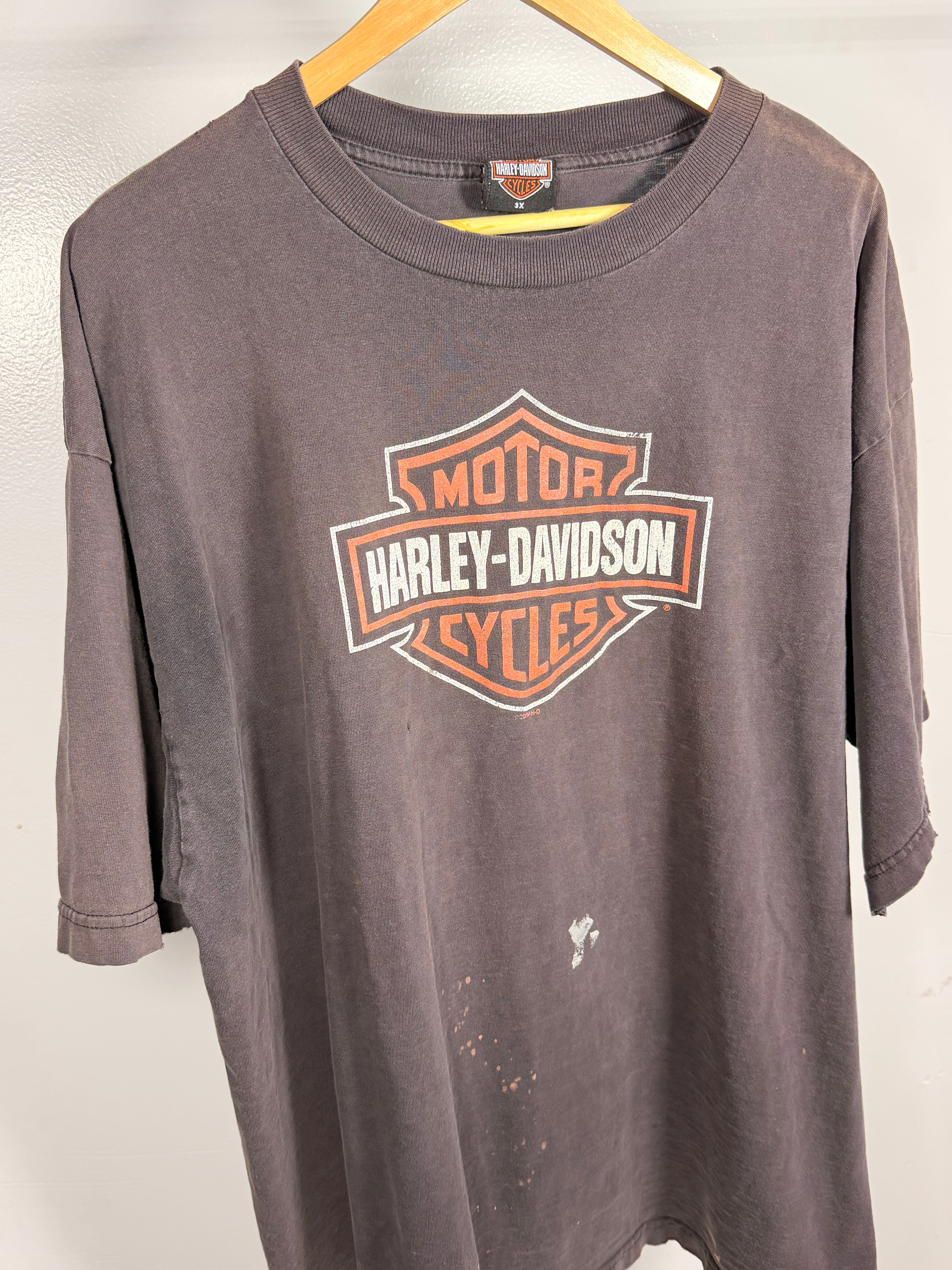 Vintage Harley Davidson Faded & Thrashed Shield T-Shirt
